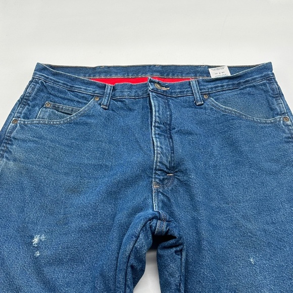 Vintage LL Bean Fleece Lined Jeans- Red Fleece Lined size 38 x30 - Picture 3 of 7